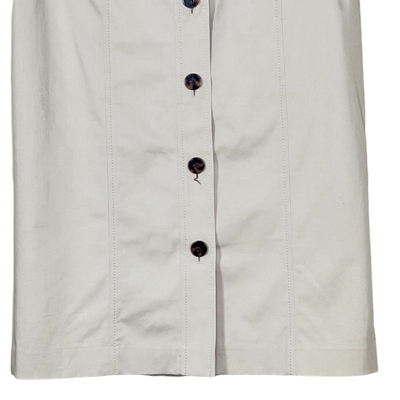 Talbots Button Front Lined Tan Skirt With Faux Pockets Size 6 - Picture 4 of 11